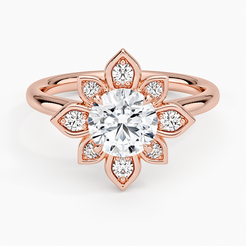 1,30 Karat Halo Tasarım Tektaş Laboratuvar Pırlanta Yüzük 18K - Solara - Bold Diamonds