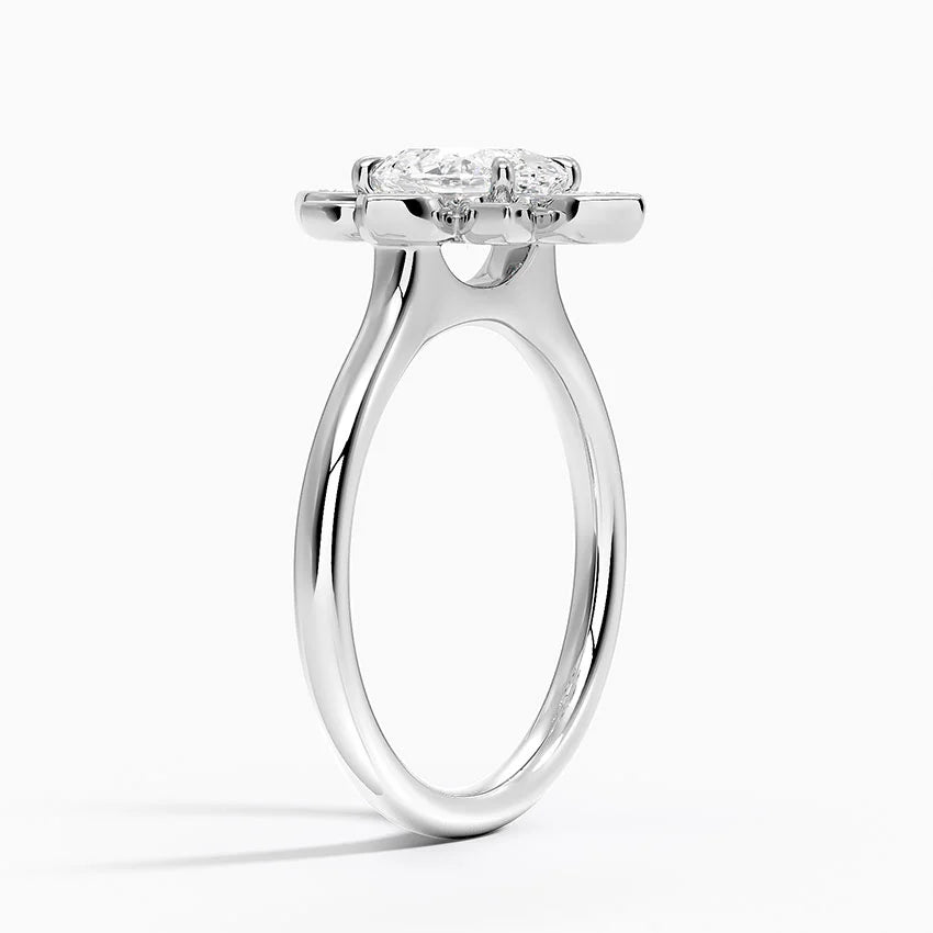 1,30 Karat Oval Halo Tasarım Tektaş Laboratuvar Pırlanta Yüzük 18K - Solara - Bold Diamonds