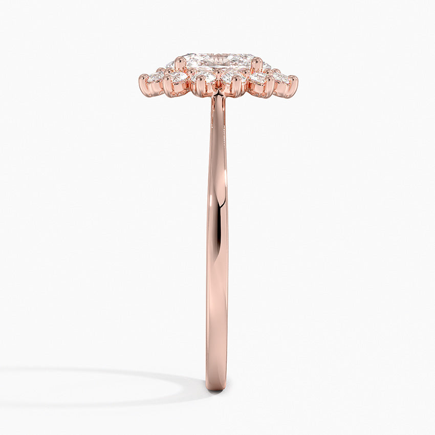 1,30 Karat Oval Halo Tasarım Tektaş Laboratuvar Pırlanta Yüzük 18K -Vespera - Bold Diamonds