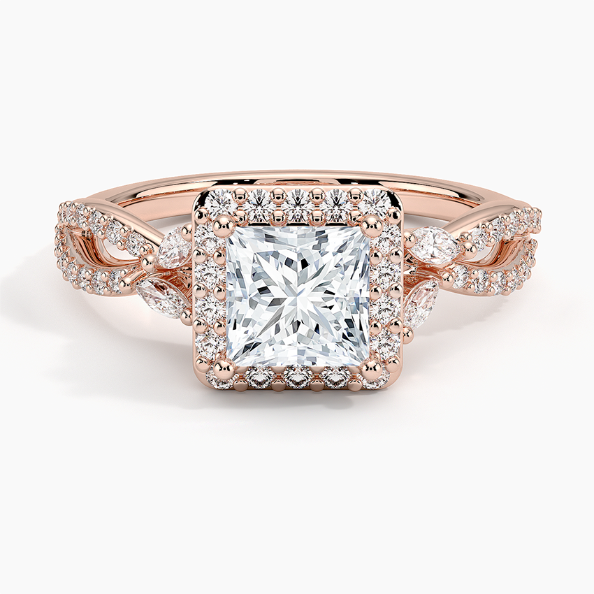 1.30 Karat Prenses Halo Tasarım Tektaş Laboratuvar Pırlanta Yüzük 18K -Coronae - Bold Diamonds