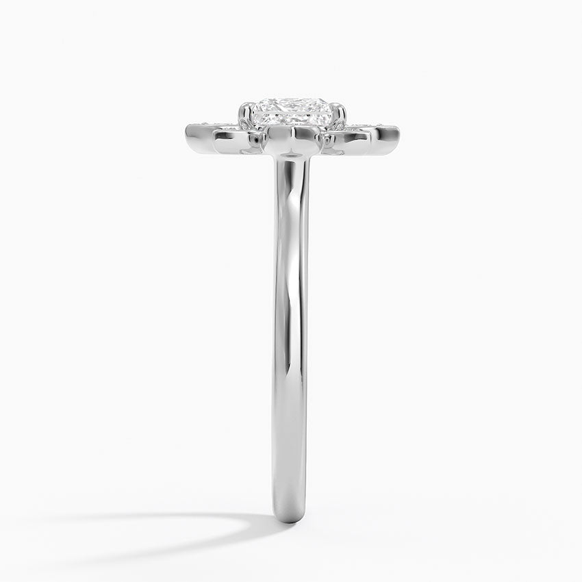 1,30 Karat Prenses Halo Tasarım Tektaş Laboratuvar Pırlanta Yüzük 18K - Solara - Bold Diamonds