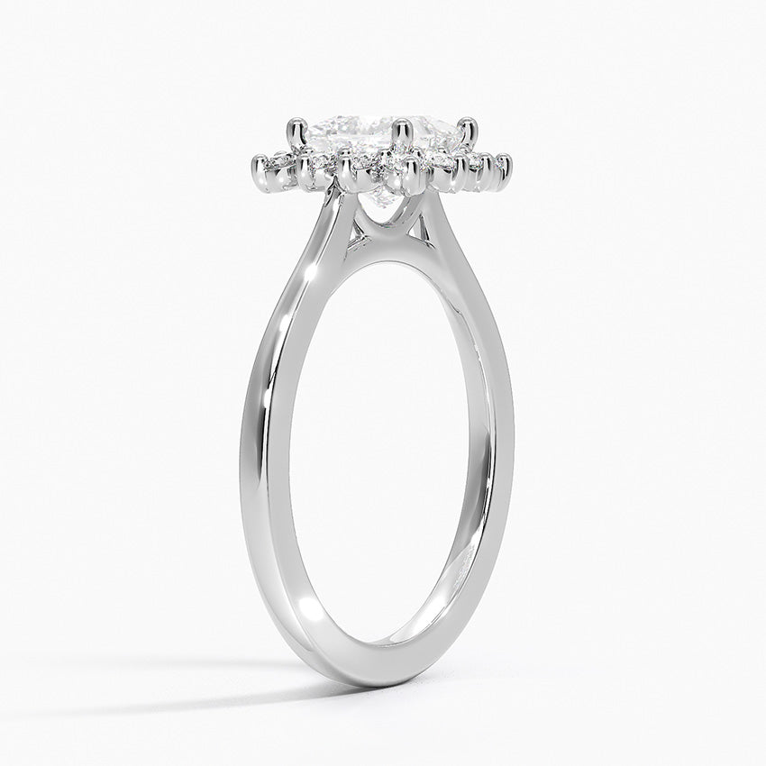 1,30 Karat Prenses Halo Tasarım Tektaş Laboratuvar Pırlanta Yüzük 18K -Vespera - Bold Diamonds
