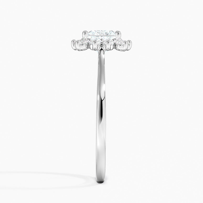 1,30 Karat Prenses Halo Tasarım Tektaş Laboratuvar Pırlanta Yüzük 18K -Vespera - Bold Diamonds