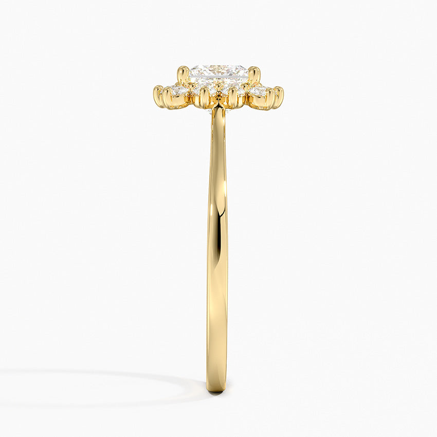 1,30 Karat Prenses Halo Tasarım Tektaş Laboratuvar Pırlanta Yüzük 18K -Vespera - Bold Diamonds