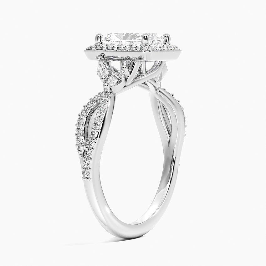 1.30 Karat Radiant Halo Tasarım Tektaş Laboratuvar Pırlanta Yüzük 18K -Coronae - Bold Diamonds