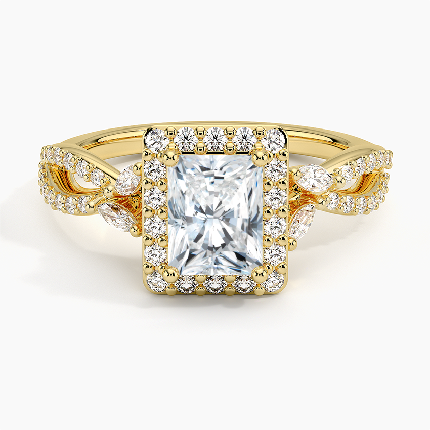 1.30 Karat Radiant Halo Tasarım Tektaş Laboratuvar Pırlanta Yüzük 18K -Coronae - Bold Diamonds