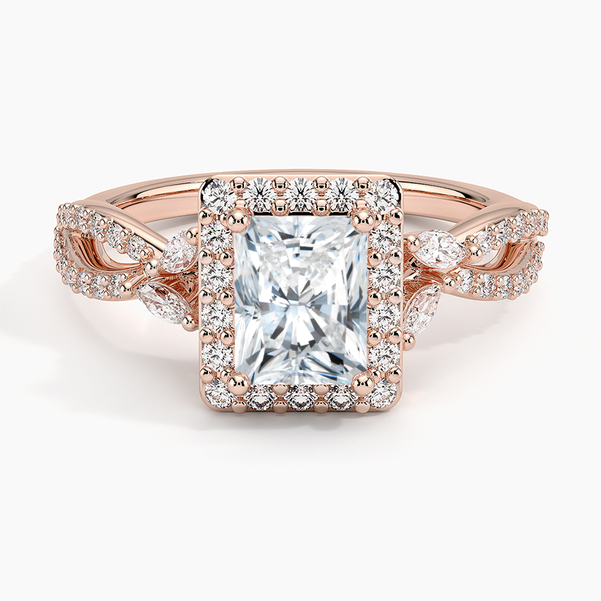 1.30 Karat Radiant Halo Tasarım Tektaş Laboratuvar Pırlanta Yüzük 18K -Coronae - Bold Diamonds