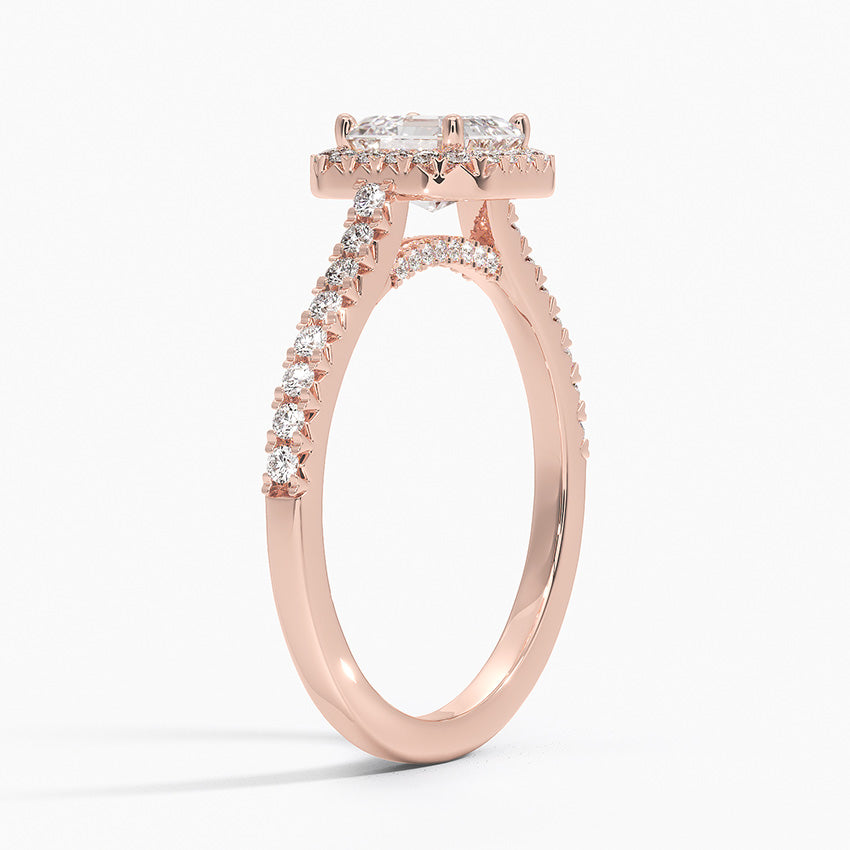 1.40 Karat Asscher Halo Tasarım Tektaş Laboratuvar Pırlanta Yüzük 18k -Astrala - Bold Diamonds