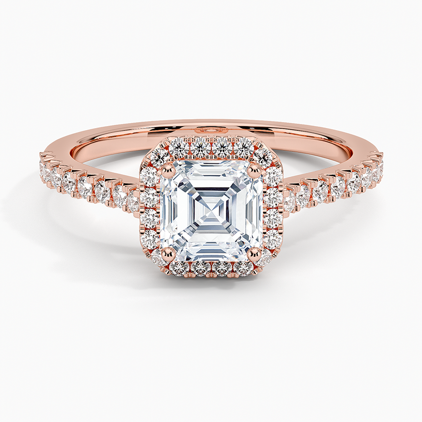 1.40 Karat Asscher Halo Tasarım Tektaş Laboratuvar Pırlanta Yüzük 18k -Astrala - Bold Diamonds