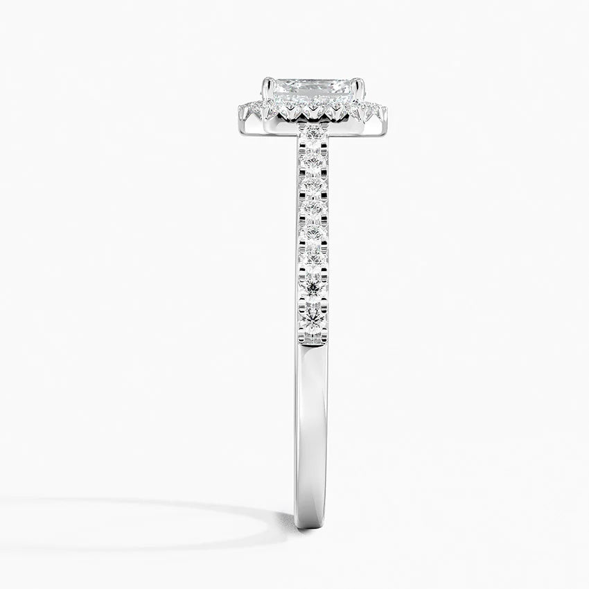 1.40 Karat Asscher Halo Tasarım Tektaş Laboratuvar Pırlanta Yüzük 18k -Astrala - Bold Diamonds