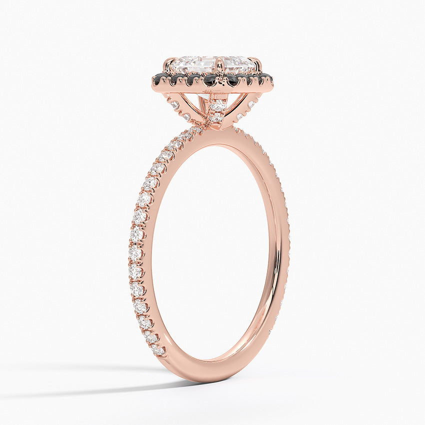 1.40 Karat Asscher Halo Tasarım Tektaş Laboratuvar Pırlanta Yüzük 18k -Halora - Bold Diamonds