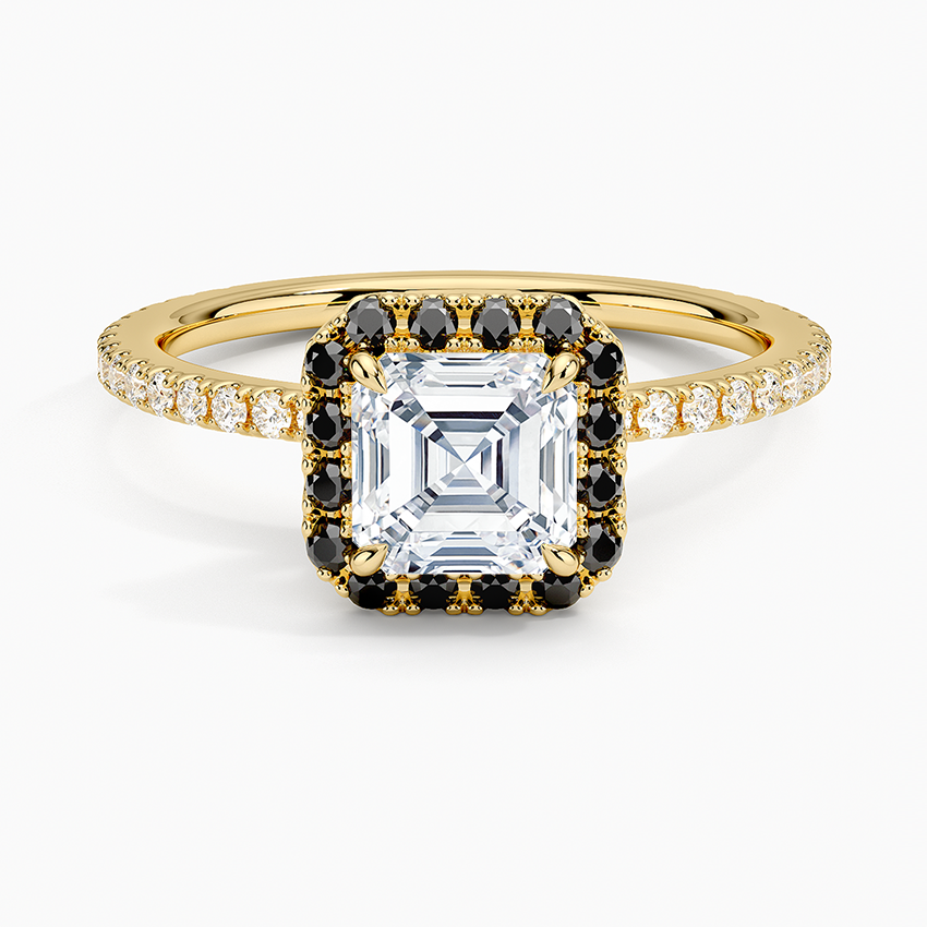1.40 Karat Asscher Halo Tasarım Tektaş Laboratuvar Pırlanta Yüzük 18k -Halora - Bold Diamonds