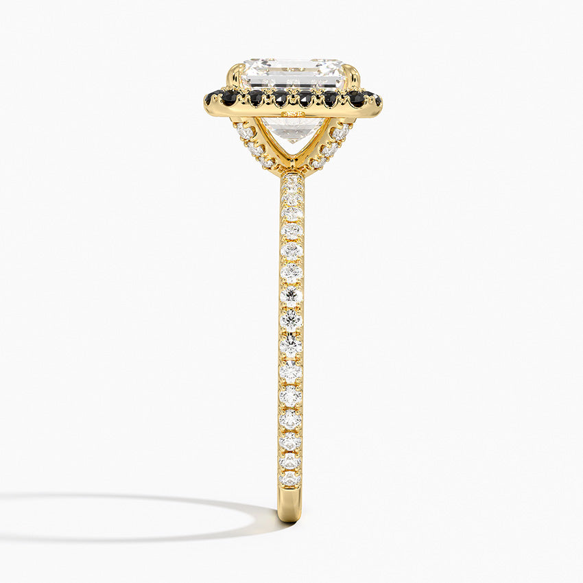 1.40 Karat Asscher Halo Tasarım Tektaş Laboratuvar Pırlanta Yüzük 18k -Halora - Bold Diamonds