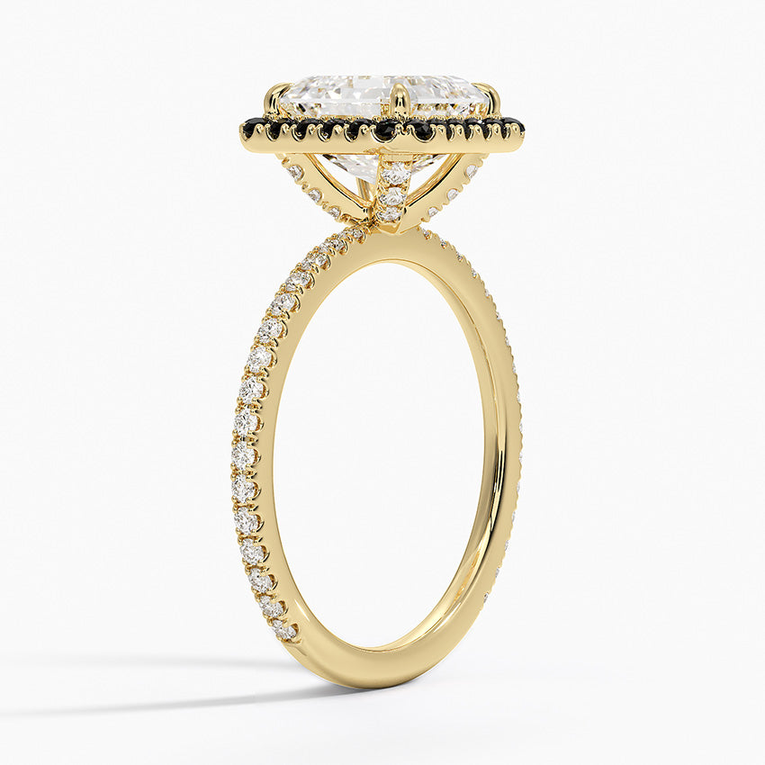 1.40 Karat Asscher Halo Tasarım Tektaş Laboratuvar Pırlanta Yüzük 18k -Halora - Bold Diamonds