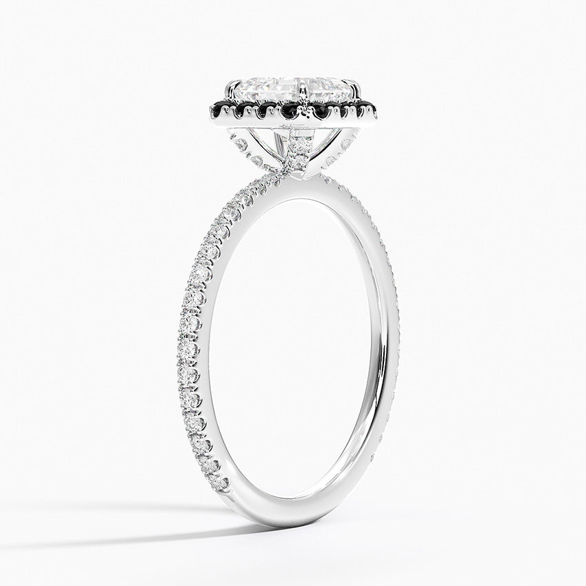 1.40 Karat Asscher Halo Tasarım Tektaş Laboratuvar Pırlanta Yüzük 18k -Halora - Bold Diamonds