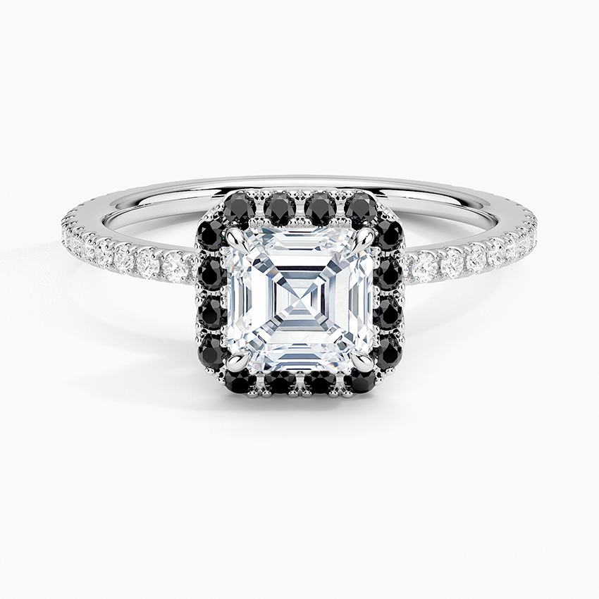1.40 Karat Asscher Halo Tasarım Tektaş Laboratuvar Pırlanta Yüzük 18k -Halora - Bold Diamonds