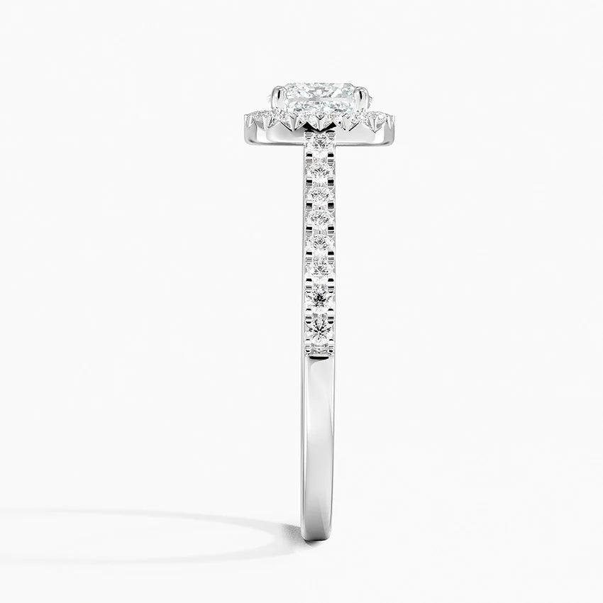 1.40 Karat Cushion Halo Tasarım Tektaş Laboratuvar Pırlanta Yüzük 18k -Astrala - Bold Diamonds
