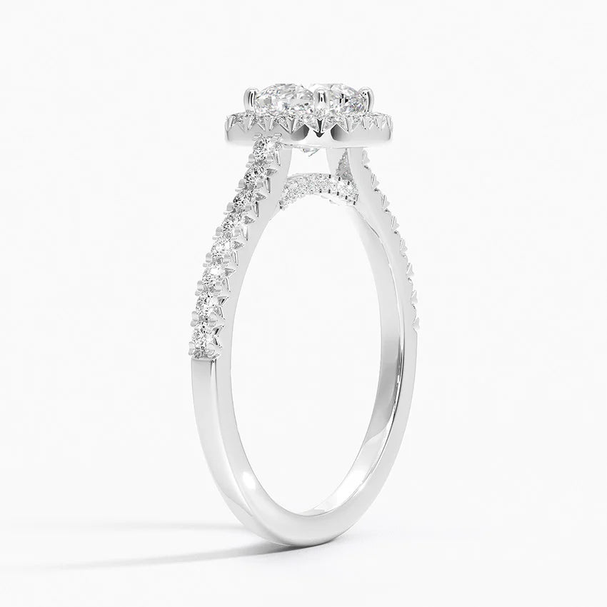 1.40 Karat Cushion Halo Tasarım Tektaş Laboratuvar Pırlanta Yüzük 18k -Astrala - Bold Diamonds