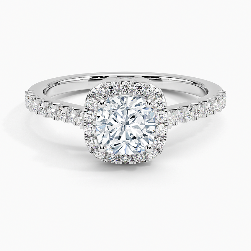 1.40 Karat Cushion Halo Tasarım Tektaş Laboratuvar Pırlanta Yüzük 18k -Astrala - Bold Diamonds