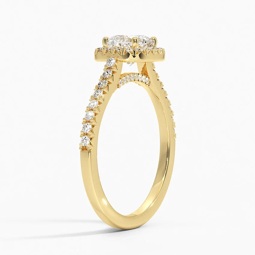 1.40 Karat Cushion Halo Tasarım Tektaş Laboratuvar Pırlanta Yüzük 18k -Astrala - Bold Diamonds
