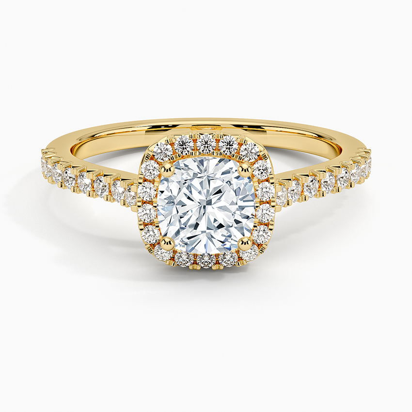 1.40 Karat Cushion Halo Tasarım Tektaş Laboratuvar Pırlanta Yüzük 18k -Astrala - Bold Diamonds