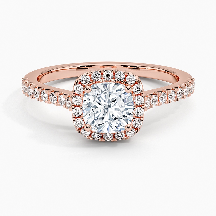 1.40 Karat Cushion Halo Tasarım Tektaş Laboratuvar Pırlanta Yüzük 18k -Astrala - Bold Diamonds
