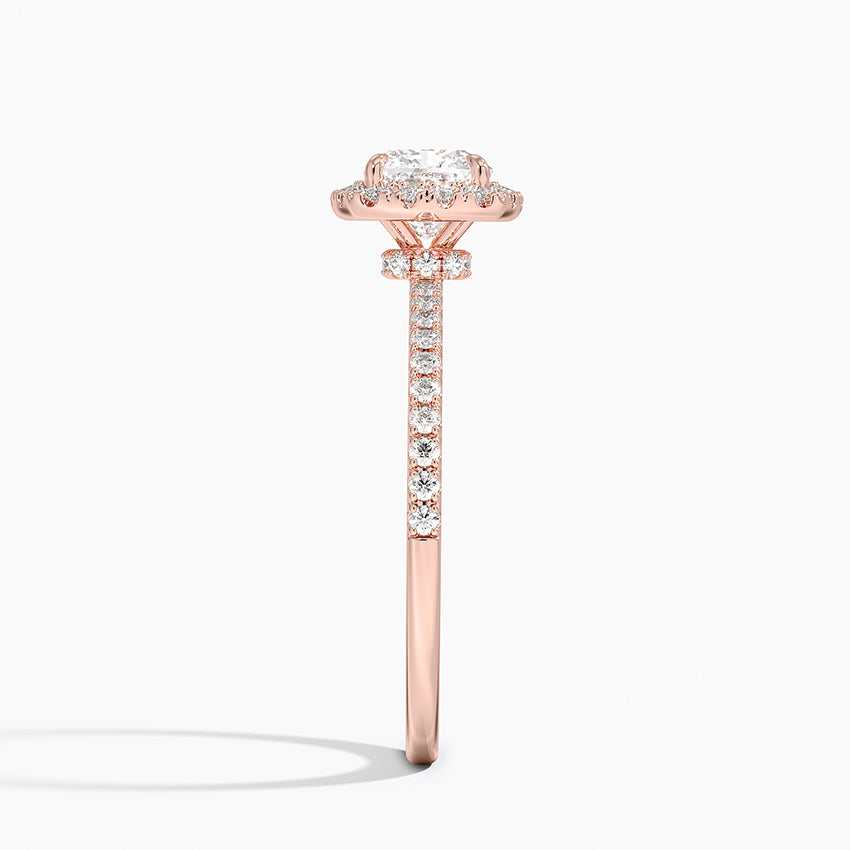 1.40 Karat Cushion Halo Tasarım Tektaş Laboratuvar Pırlanta Yüzük 18k -Luxora - Bold Diamonds