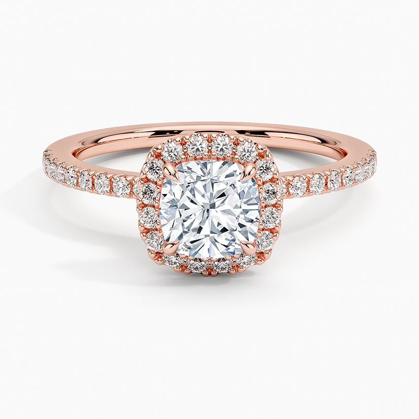1.40 Karat Cushion Halo Tasarım Tektaş Laboratuvar Pırlanta Yüzük 18k -Luxora - Bold Diamonds