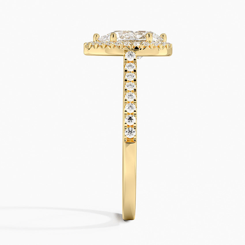 1.40 Karat Damla Halo Tasarım Tektaş Laboratuvar Pırlanta Yüzük 18k -Astrala - Bold Diamonds
