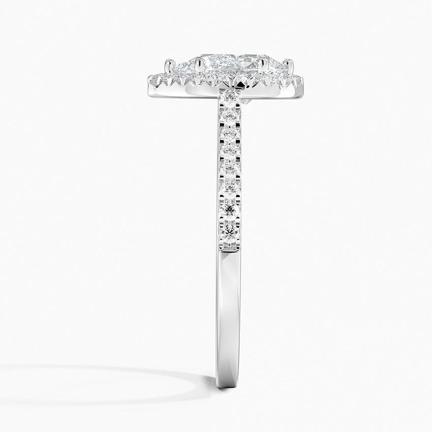 1.40 Karat Damla Halo Tasarım Tektaş Laboratuvar Pırlanta Yüzük 18k -Astrala - Bold Diamonds