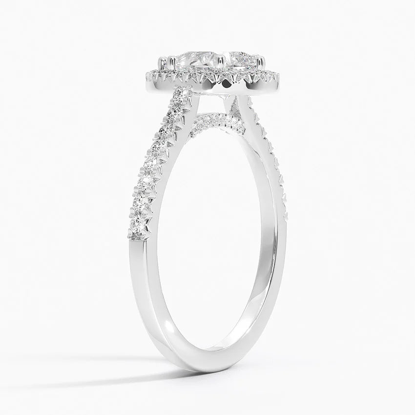 1.40 Karat Damla Halo Tasarım Tektaş Laboratuvar Pırlanta Yüzük 18k -Astrala - Bold Diamonds