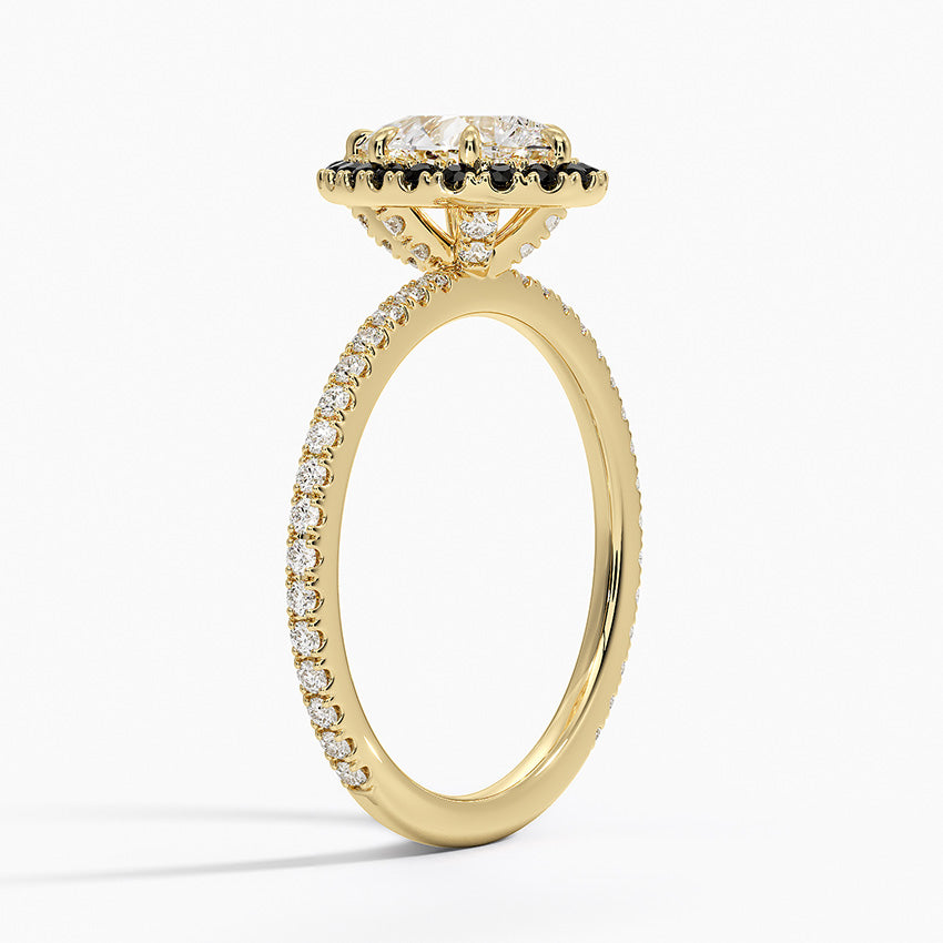 1.40 Karat Damla Halo Tasarım Tektaş Laboratuvar Pırlanta Yüzük 18k -Halora - Bold Diamonds