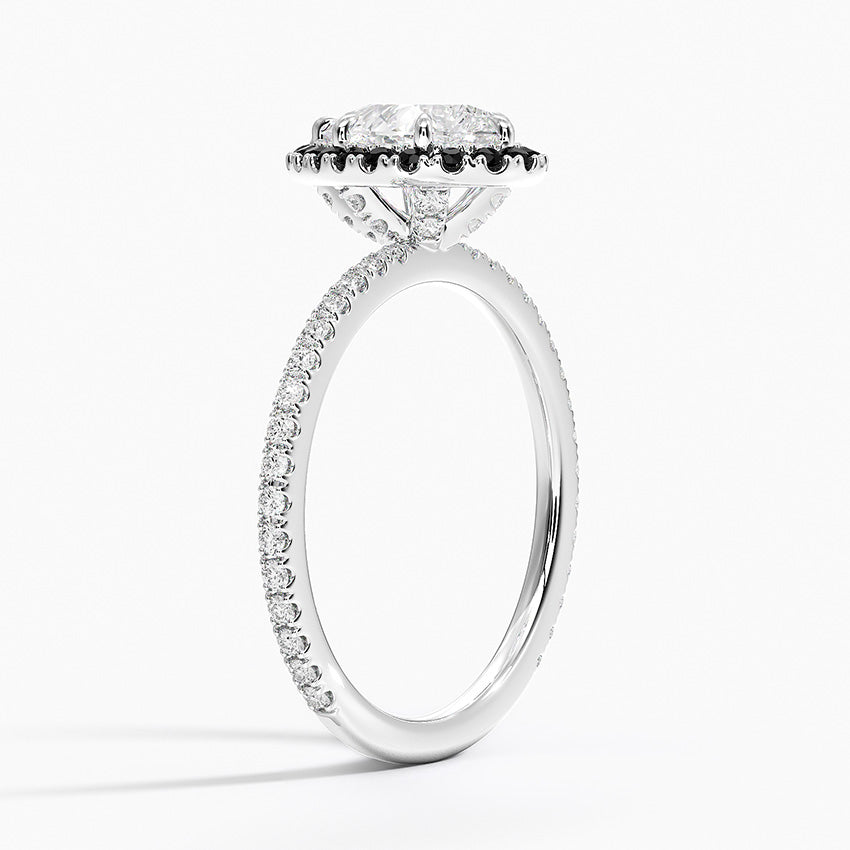 1.40 Karat Damla Halo Tasarım Tektaş Laboratuvar Pırlanta Yüzük 18k -Halora - Bold Diamonds
