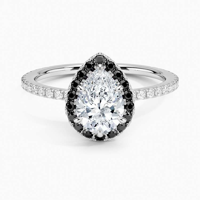 1.40 Karat Damla Halo Tasarım Tektaş Laboratuvar Pırlanta Yüzük 18k -Halora - Bold Diamonds