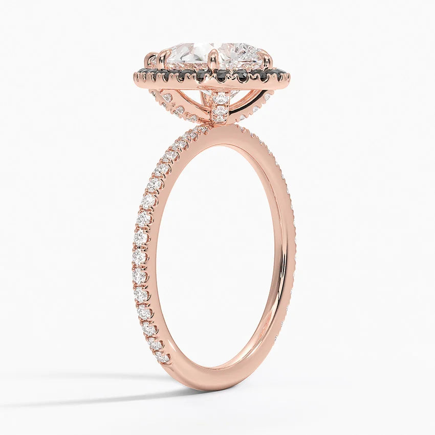1.40 Karat Damla Halo Tasarım Tektaş Laboratuvar Pırlanta Yüzük 18k -Halora - Bold Diamonds