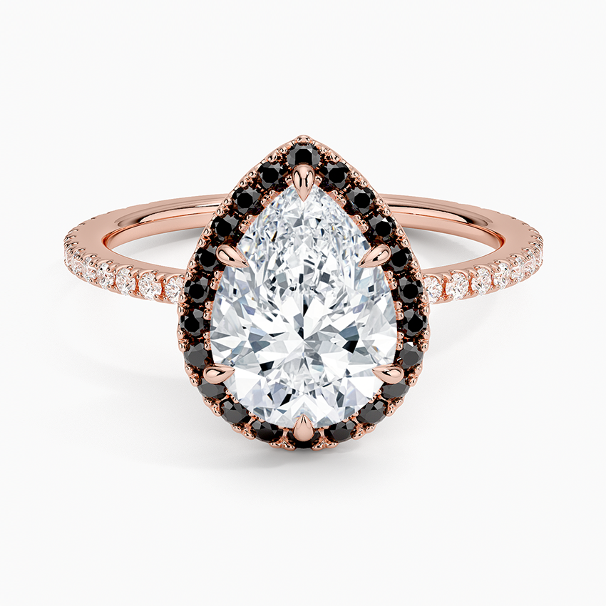 1.40 Karat Damla Halo Tasarım Tektaş Laboratuvar Pırlanta Yüzük 18k -Halora - Bold Diamonds