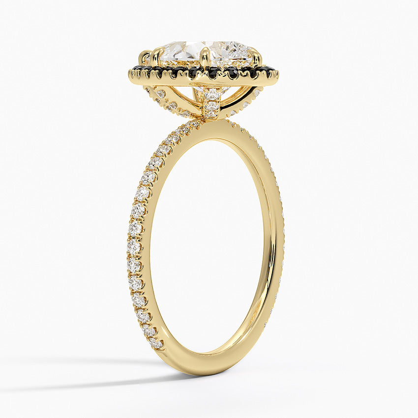 1.40 Karat Damla Halo Tasarım Tektaş Laboratuvar Pırlanta Yüzük 18k -Halora - Bold Diamonds