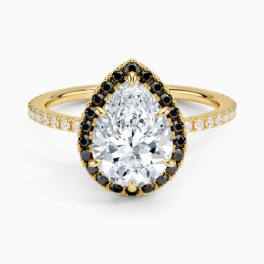 1.40 Karat Damla Halo Tasarım Tektaş Laboratuvar Pırlanta Yüzük 18k -Halora - Bold Diamonds