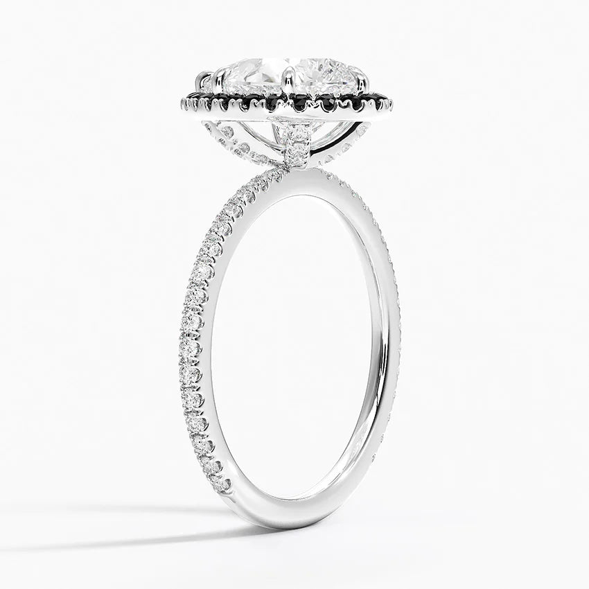1.40 Karat Damla Halo Tasarım Tektaş Laboratuvar Pırlanta Yüzük 18k -Halora - Bold Diamonds