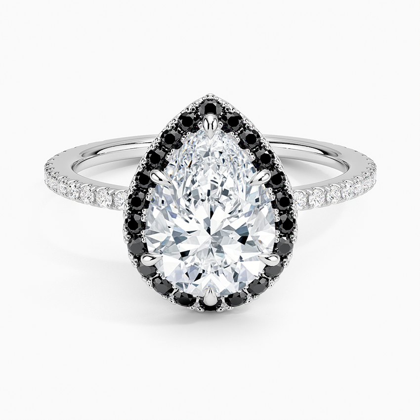 1.40 Karat Damla Halo Tasarım Tektaş Laboratuvar Pırlanta Yüzük 18k -Halora - Bold Diamonds