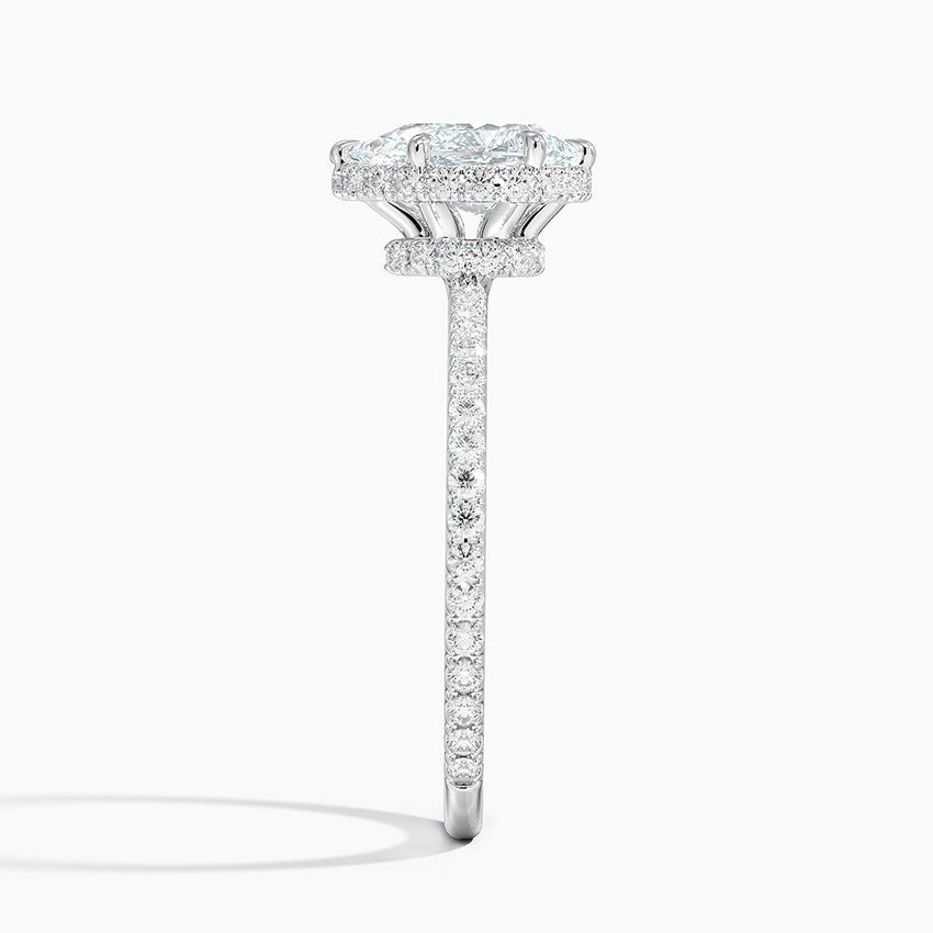 1,40 Karat Damla Halo Tasarım Tektaş Laboratuvar Pırlanta Yüzük 18K - Luminara - Bold Diamonds