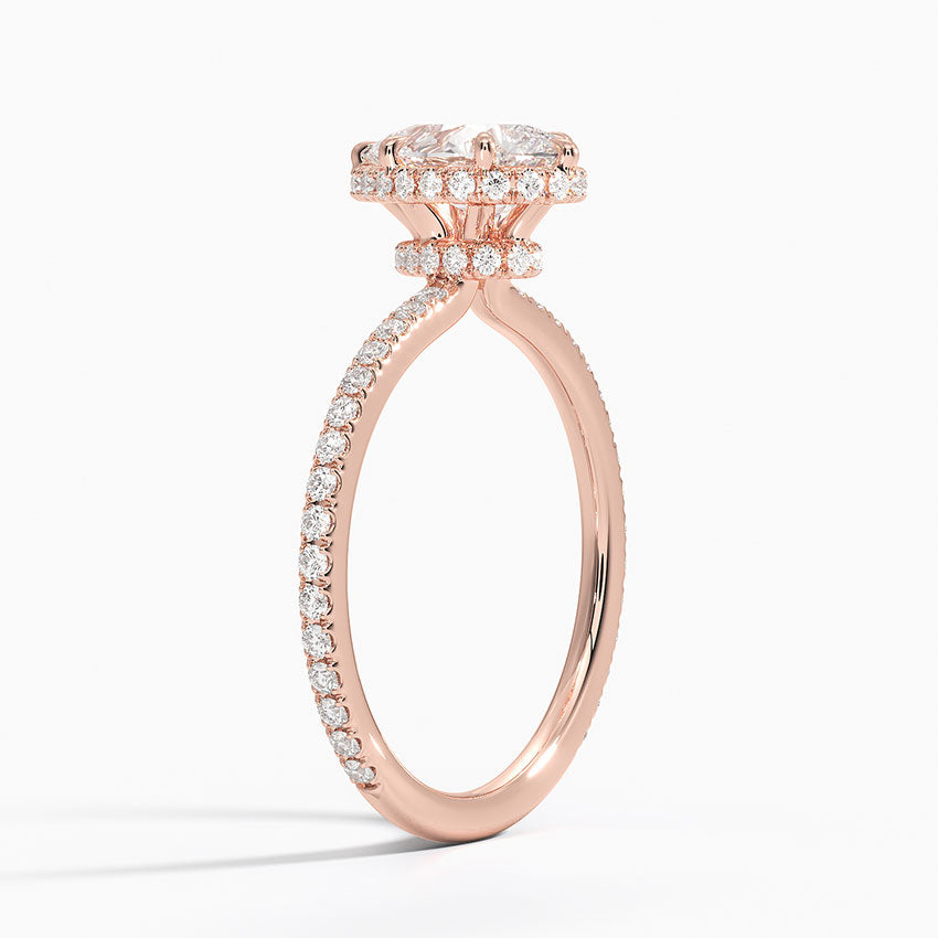 1,40 Karat Damla Halo Tasarım Tektaş Laboratuvar Pırlanta Yüzük 18K - Luminara - Bold Diamonds