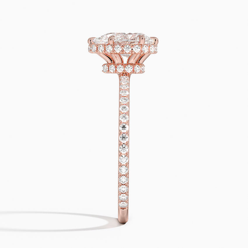 1,40 Karat Damla Halo Tasarım Tektaş Laboratuvar Pırlanta Yüzük 18K - Luminara - Bold Diamonds