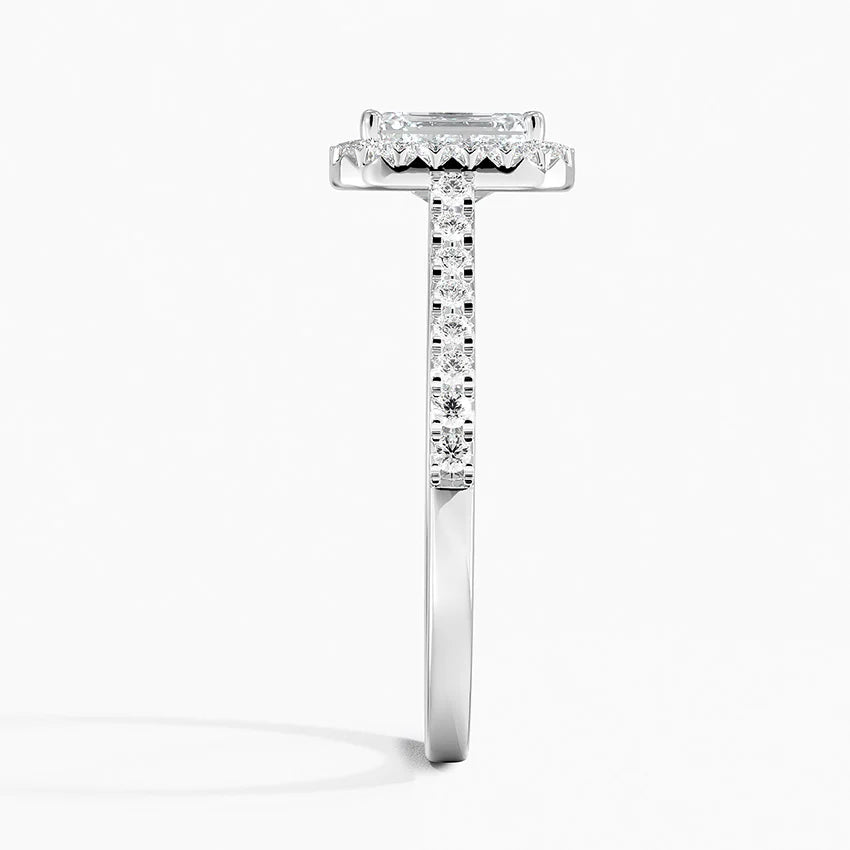1.40 Karat Emerald Halo Tasarım Tektaş Laboratuvar Pırlanta Yüzük 18k -Astrala - Bold Diamonds