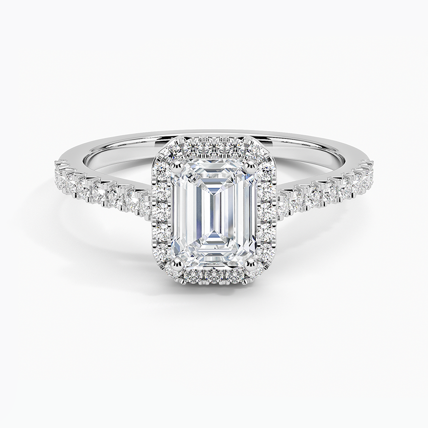 1.40 Karat Emerald Halo Tasarım Tektaş Laboratuvar Pırlanta Yüzük 18k -Astrala - Bold Diamonds