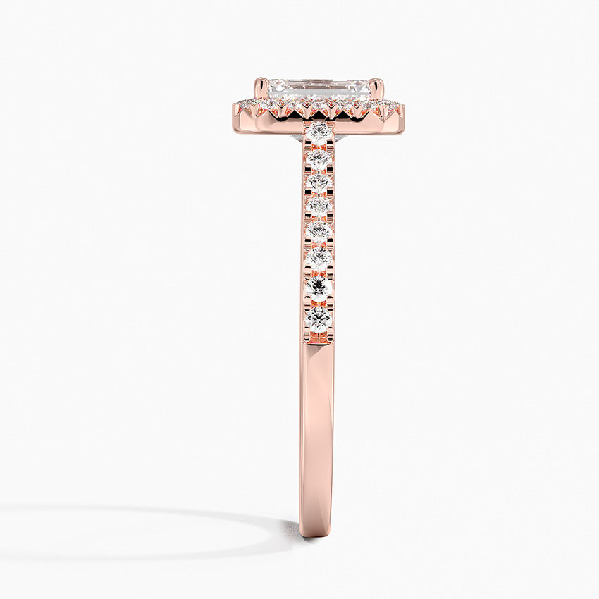 1.40 Karat Emerald Halo Tasarım Tektaş Laboratuvar Pırlanta Yüzük 18k -Astrala - Bold Diamonds