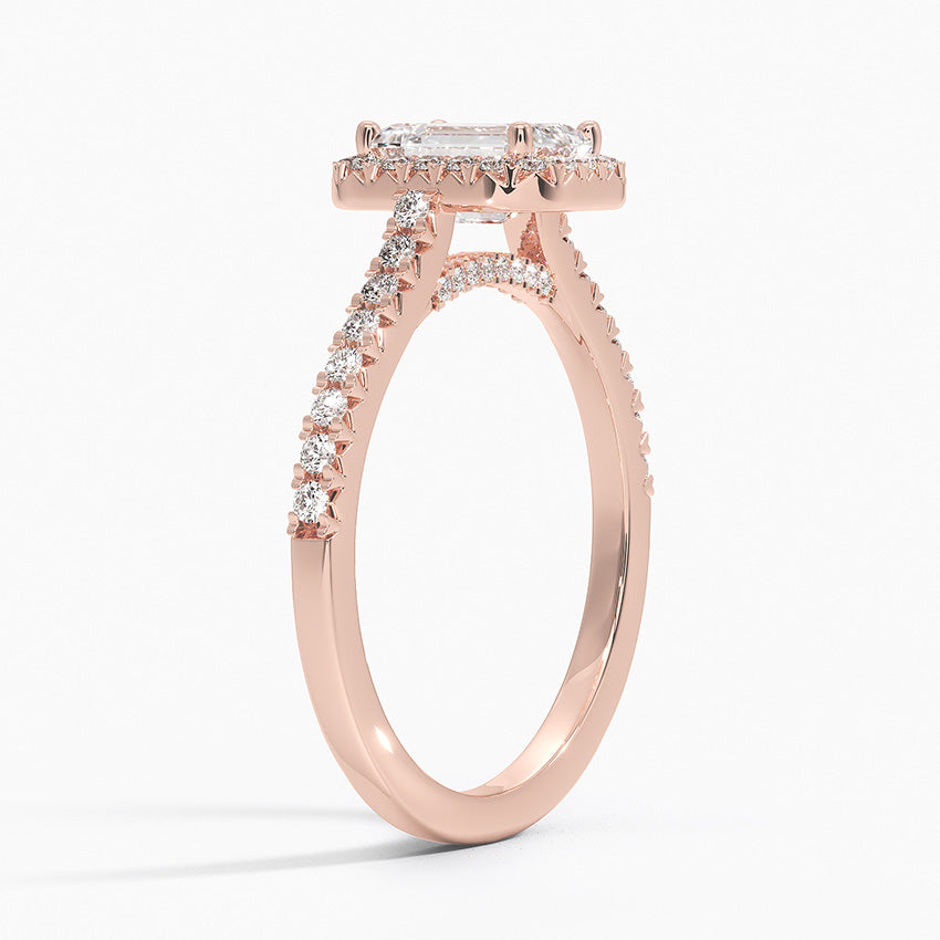 1.40 Karat Emerald Halo Tasarım Tektaş Laboratuvar Pırlanta Yüzük 18k -Astrala - Bold Diamonds