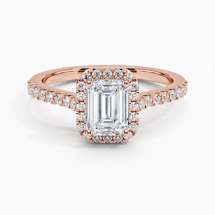 1.40 Karat Emerald Halo Tasarım Tektaş Laboratuvar Pırlanta Yüzük 18k -Astrala - Bold Diamonds