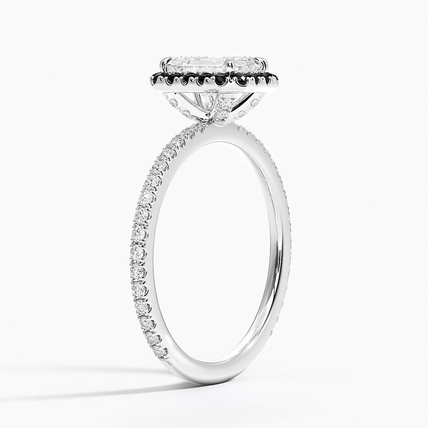 1.40 Karat Emerald Halo Tasarım Tektaş Laboratuvar Pırlanta Yüzük 18k -Halora - Bold Diamonds