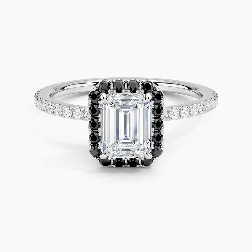 1.40 Karat Emerald Halo Tasarım Tektaş Laboratuvar Pırlanta Yüzük 18k -Halora - Bold Diamonds